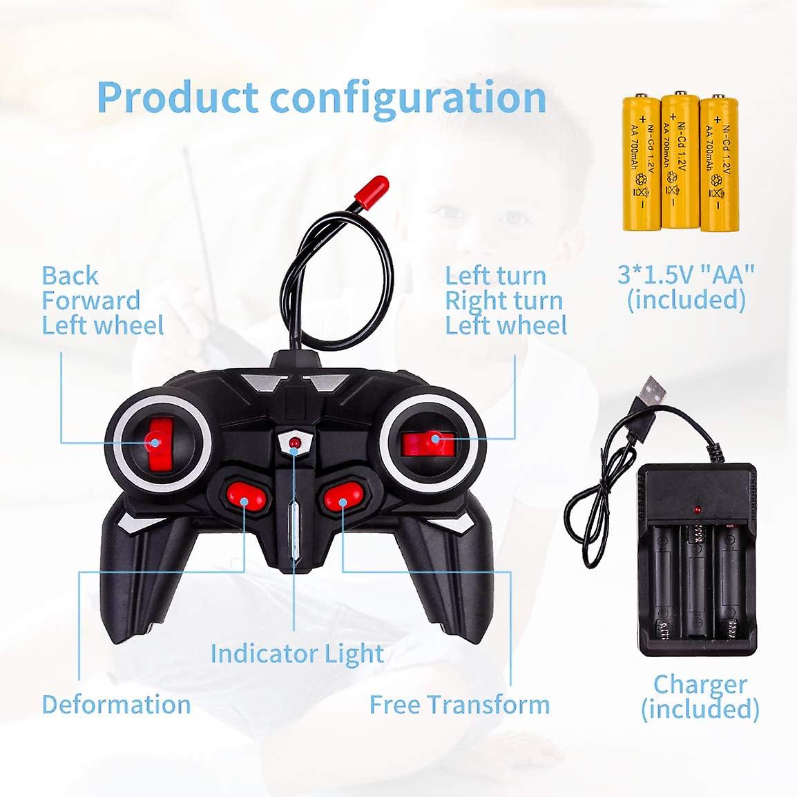 Rc Cars For Boys Age 4-7，remote Control Transformation Car Robot Toys For Child Electric Deformation Car Vehicle Toys For Kid 8-15 Ages Transforming T