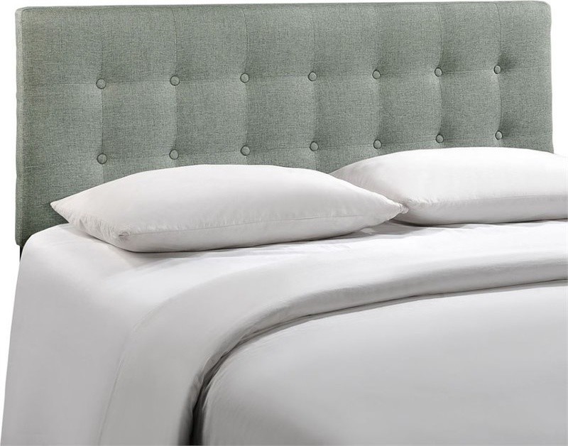 Roseberry Kids Modern Fabric Upholstered Twin Panel Headboard in Gray   Transitional   Headboards   by Homesquare  Houzz