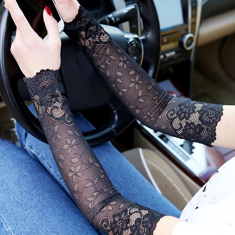 Women Sexy Lace Covered Arm Sleeve Gloves