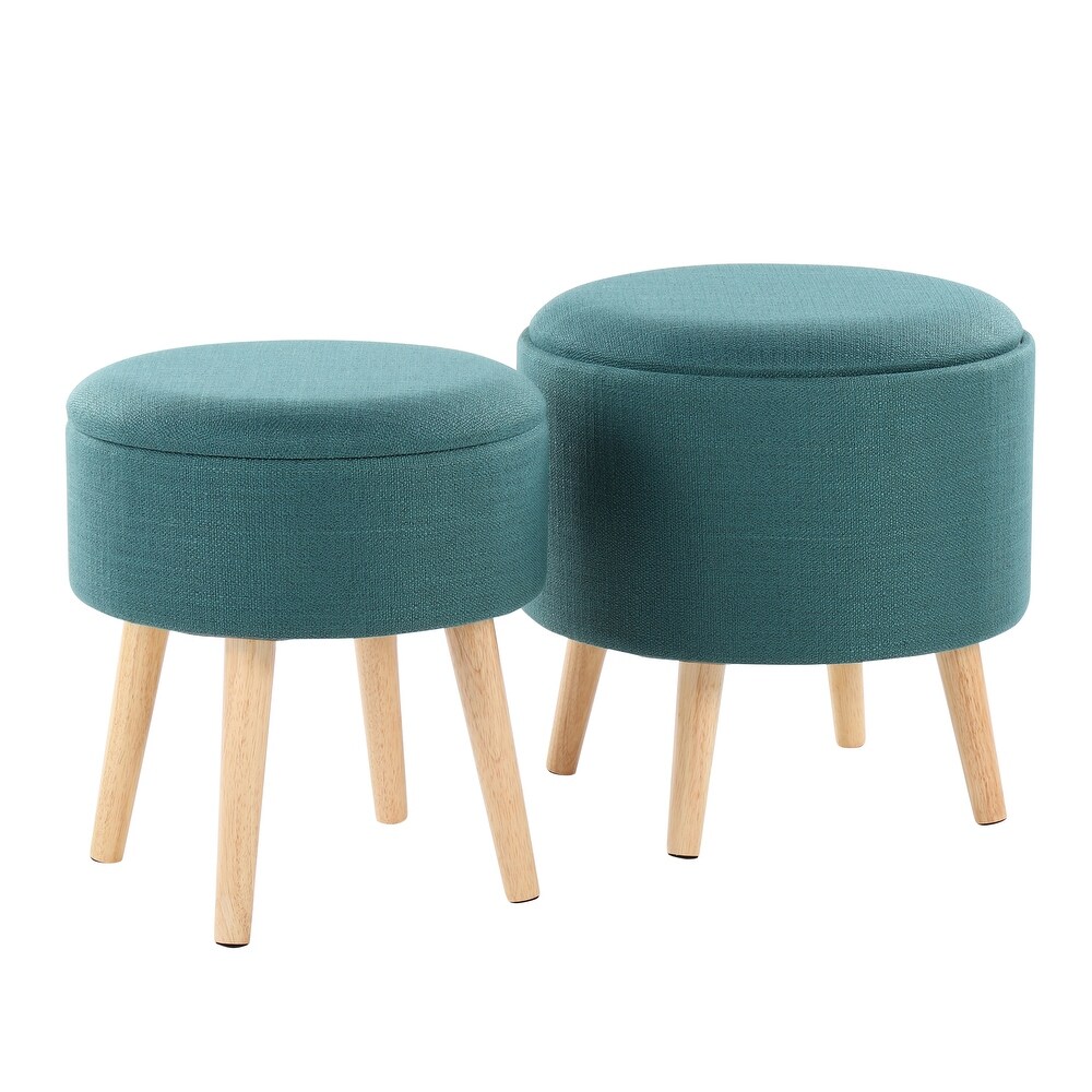 Carson Carrington Astrid Storage Ottoman with Matching Stool