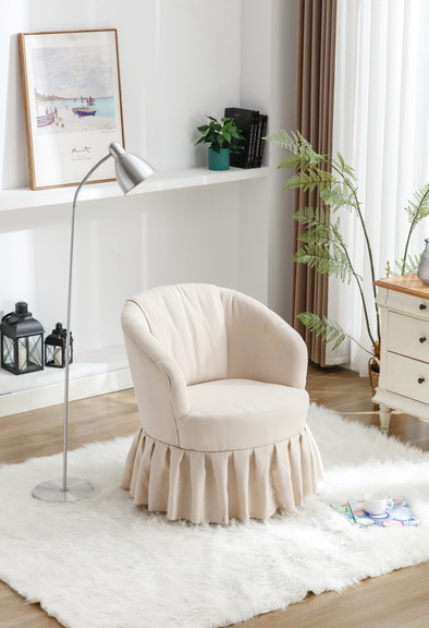 Linen Fabric Accent Swivel Chair Auditorium Chair ...