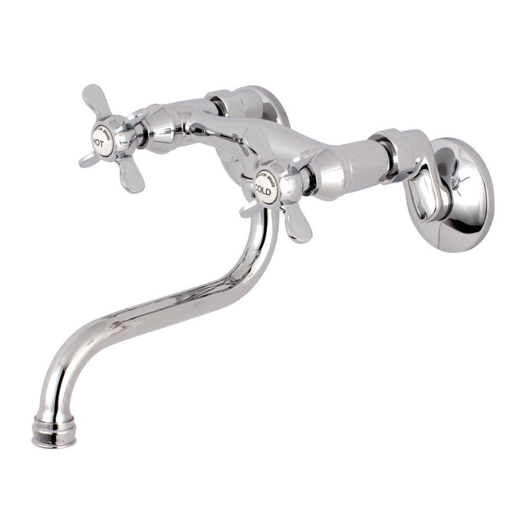 Kingston Brass Essex 2-Handle Wall Mount Bathroom Faucet in Chrome HKS116C