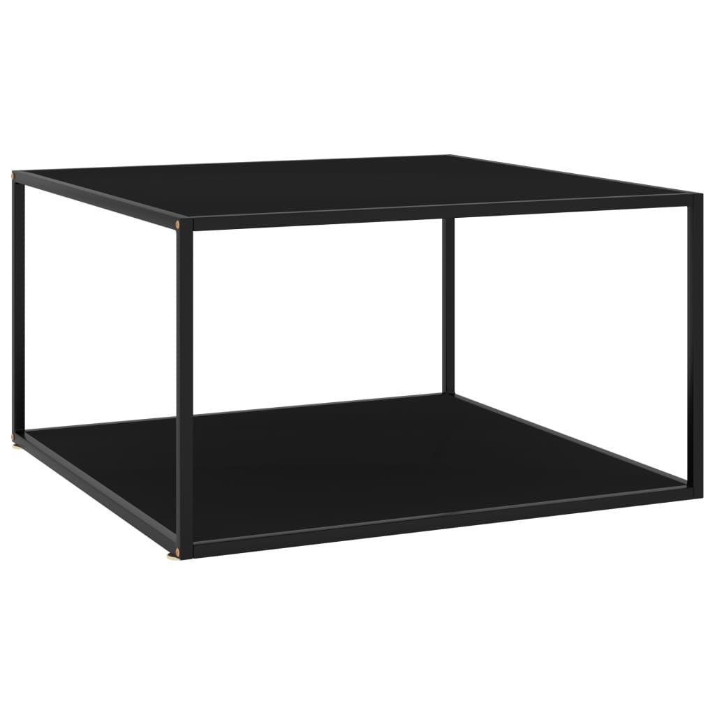 vidaXL Coffee Table Black with Black Glass 35.4