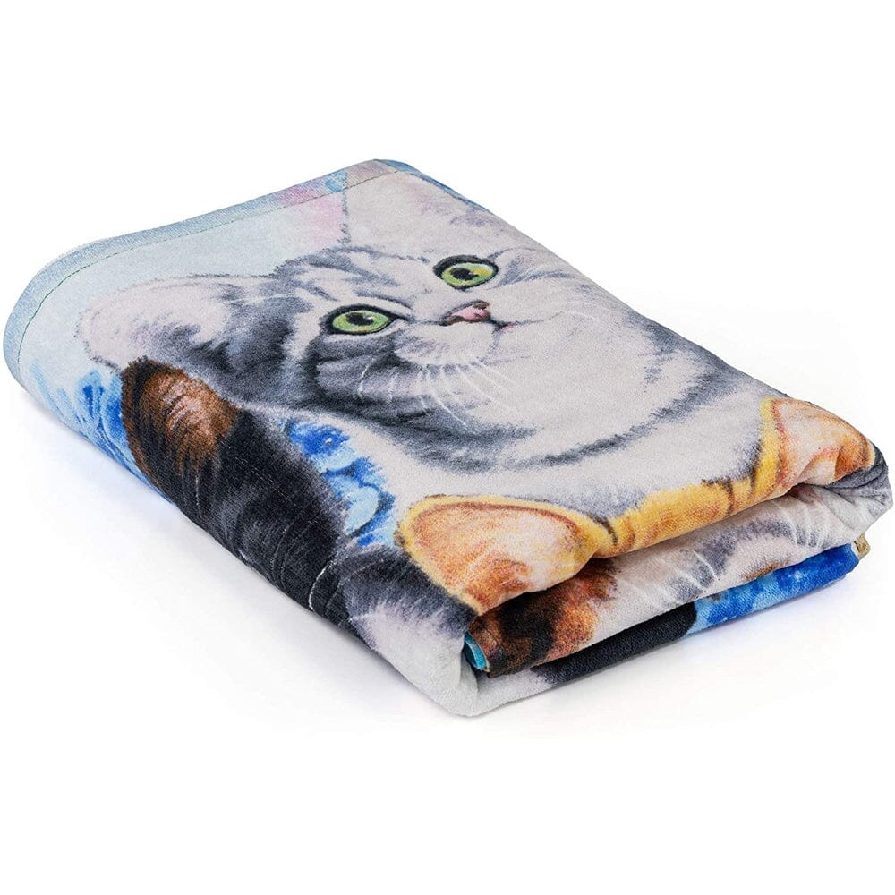 Kitten Collage Super Soft Plush Cotton Beach Bath Pool Towel by Jenny Newland