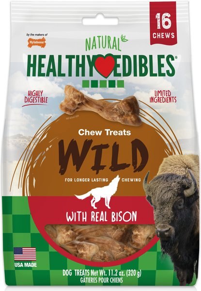 Nylabone Healthy Edibles Wild Natural Long Lasting Small Bison Flavor Dog Chew