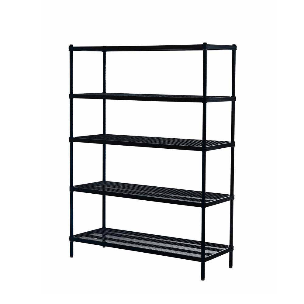 Design Ideas MeshWorks Black 5-Tier Metal Garage Storage Shelving Unit (47 in. W x 63 in. H x 18 in. D) 3419314