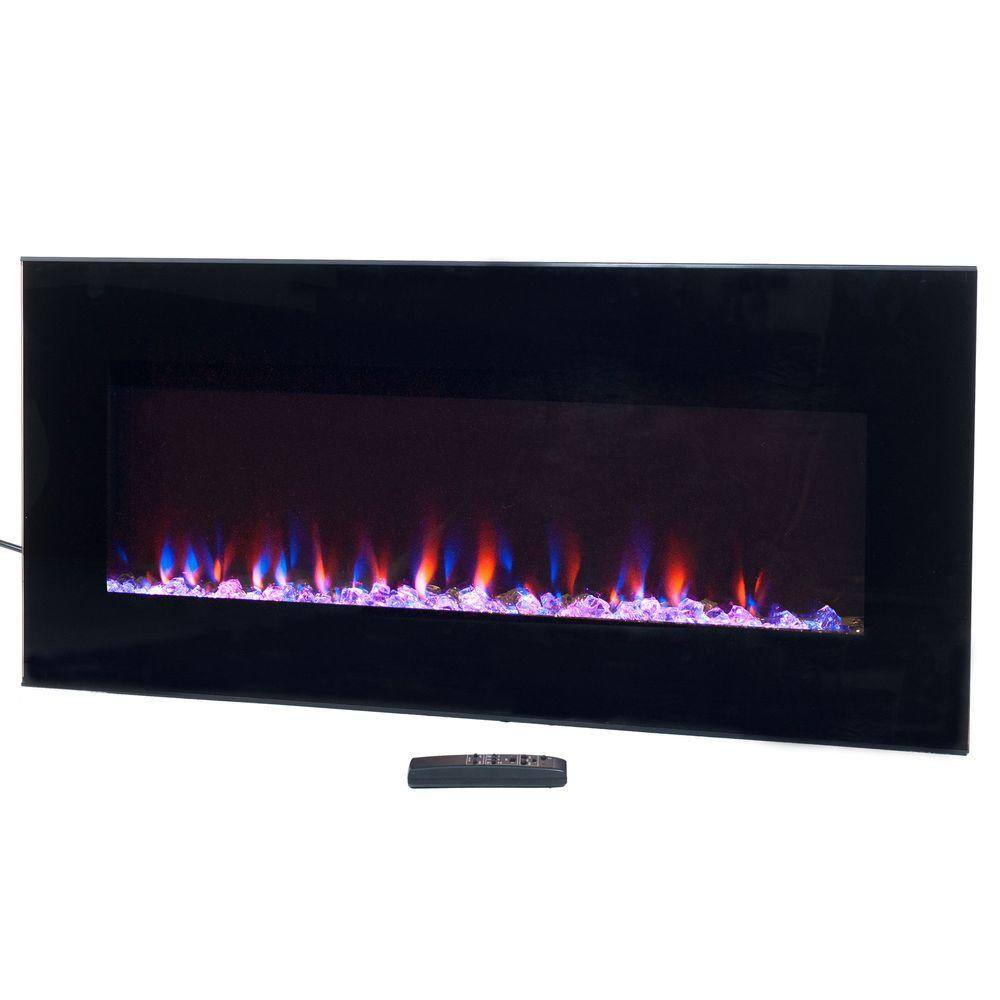 Northwest 36 in. LED Fire and Ice Electric Fireplace with Remote in Black 80-2000A-36