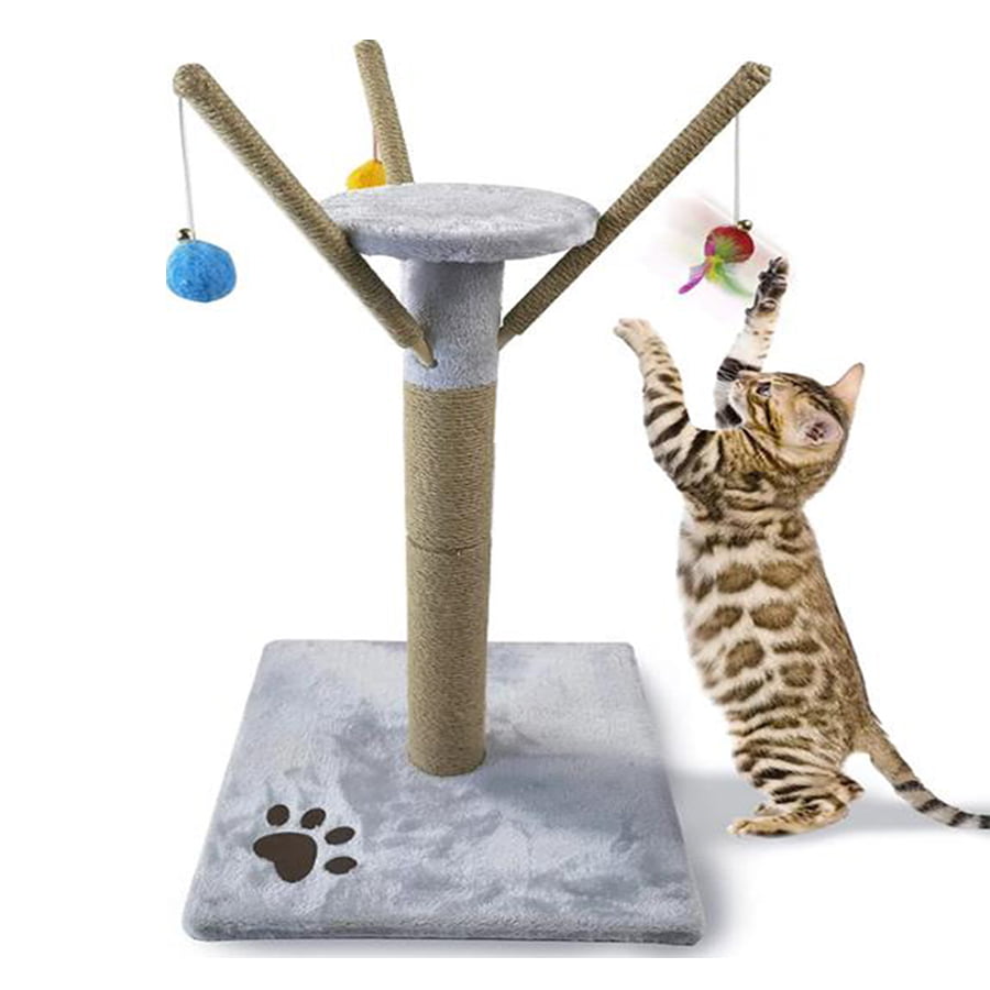 PinkSheep 24 Cat Scratching Post Cat Tree Scratcher Pole with Sisal Toys Board Pad Tower for Indoor Cat