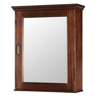 Home Decorators Collection Ashburn 23 in. W x 28 in. H x 7-34 in. D Framed Surface-Mount Bathroom Medicine Cabinet in Mahogany ASGC2328