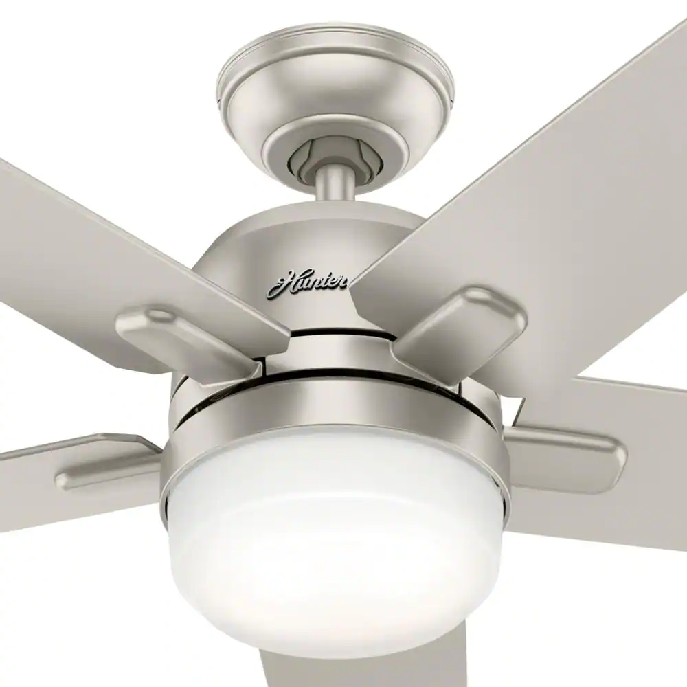 Cavera II 52 in. Matte Nickel Wifi-Enabled Smart Ceiling Fan Light Kit and Remote