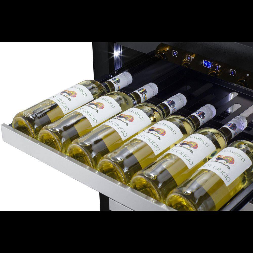 Summit Appliance 24 in. Shallow Depth Single Zone 33-Bottle Built-In Wine Cooler in Stainless Steel ADA Compliant ASDW2412