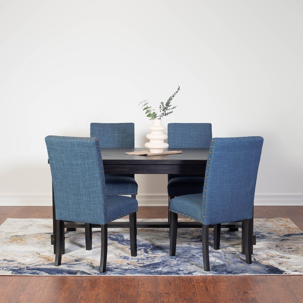 Roundhill Furniture Muzzi Contemporary 5 Piece Dining Set  Dining Table with 4 Stylish Chairs