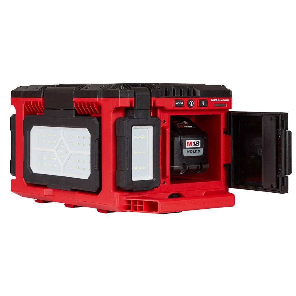 MW M18 18-Volt Lithium-Ion Cordless PACKOUT 3000 Lumens LED Light with Built-In Charger 2357-20