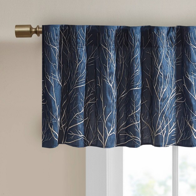 Faux Silk Blackout Embroidered Window Valance Aden