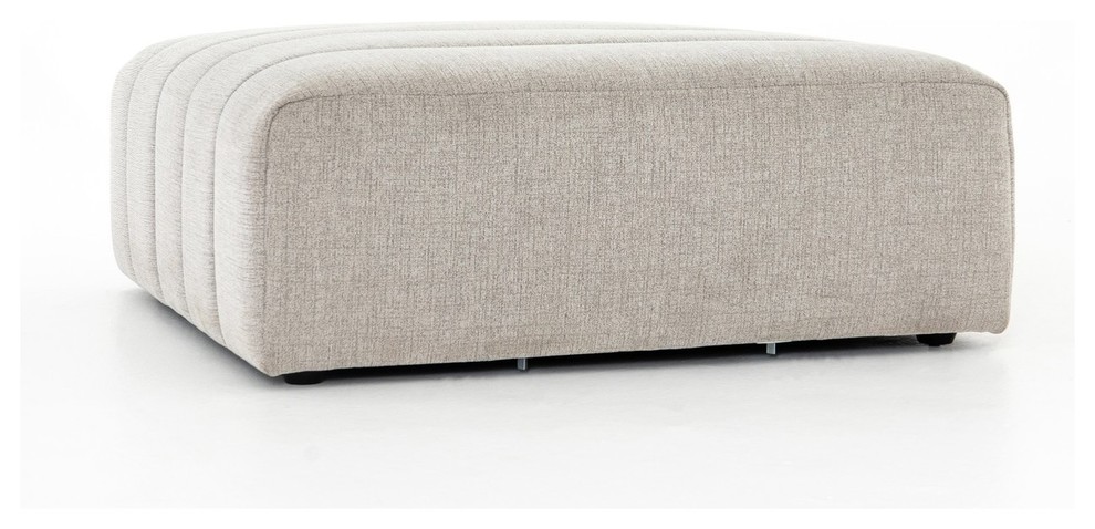 Langham Channel Tufted Square Ottoman   Transitional   Footstools And Ottomans   by Zin Home  Houzz