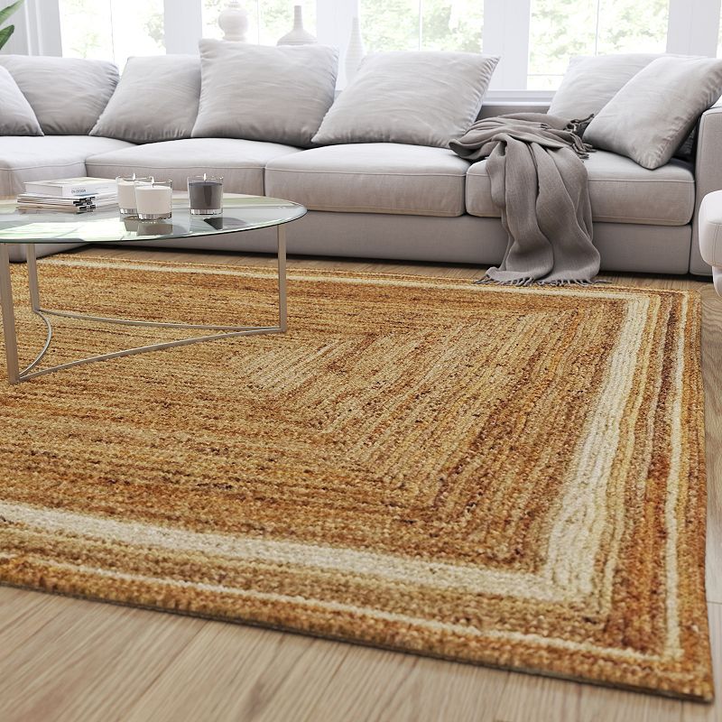 Merrick Lane 8' x 10' Rectangular Natural Fiber Braided Indoor Jute Area Rug