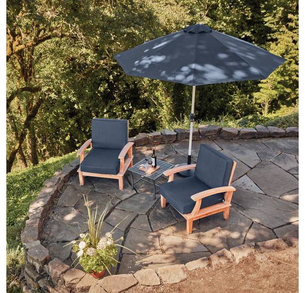 Montlake 2pc Patio Chaise Lounge Chair Cushion Set Light Charcoal Classic Accessories