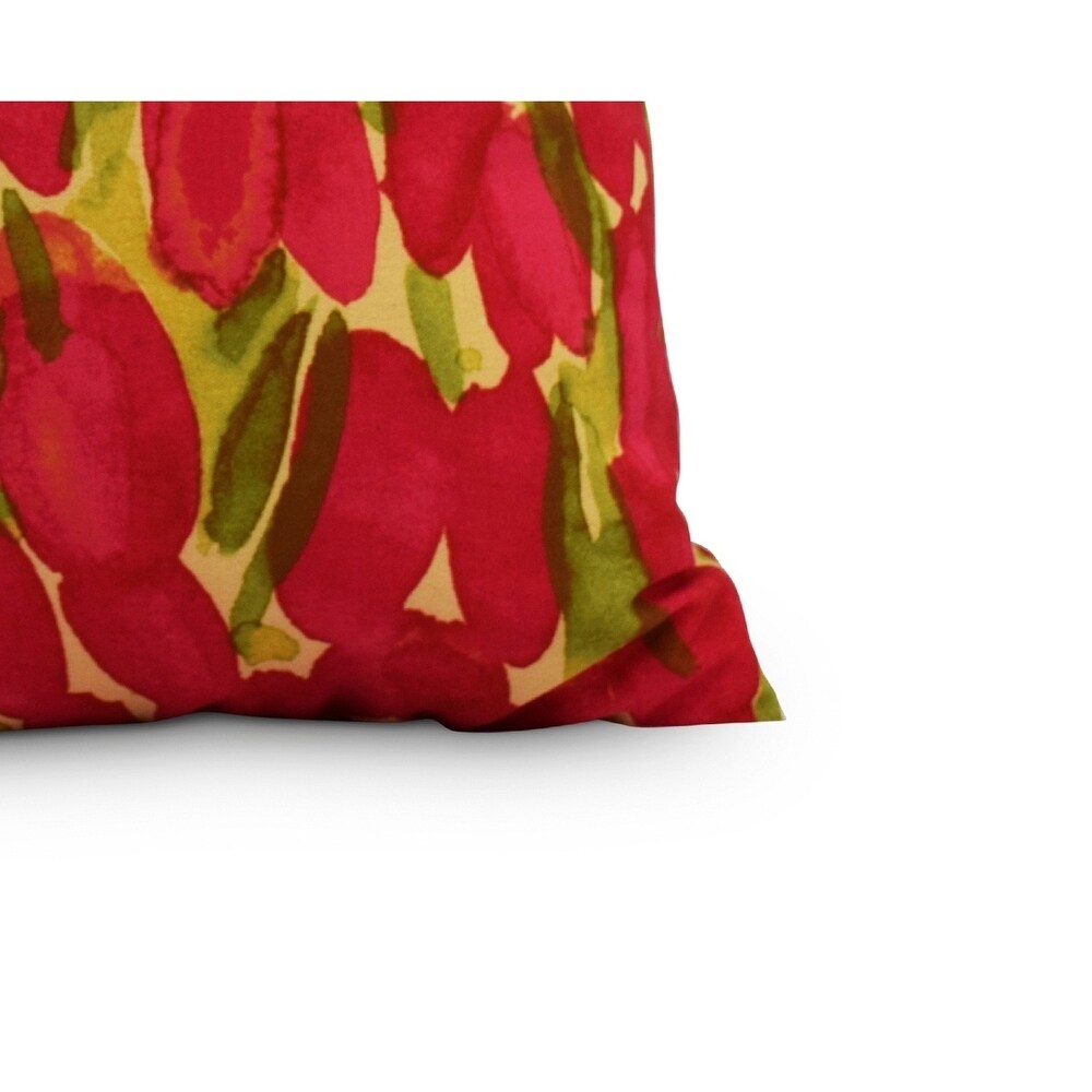 Sunset Tulip Garden 20 inch Floral Decorative Outdoor Pillow