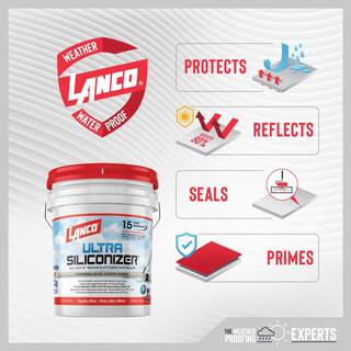 Lanco Ultra Siliconizer 5 Gal. 100% Acrylic Elastomeric White Reflective Roof Sealer RC905-2