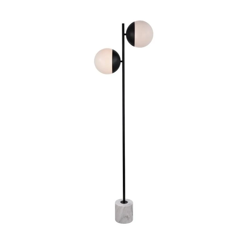 2-Light Floor Lamp with Frosted White Glass