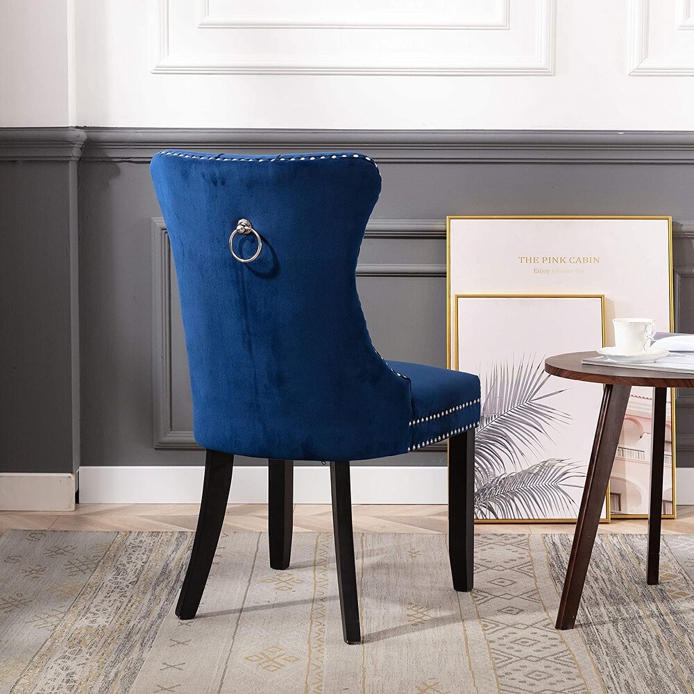 High Back Velvet Upholstered Dining Chairs