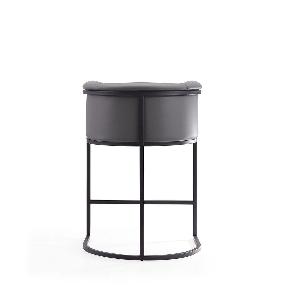 Manhattan Comfort Cosmopolitan 33.8 in. Black Metal Counter Height Bar Stool