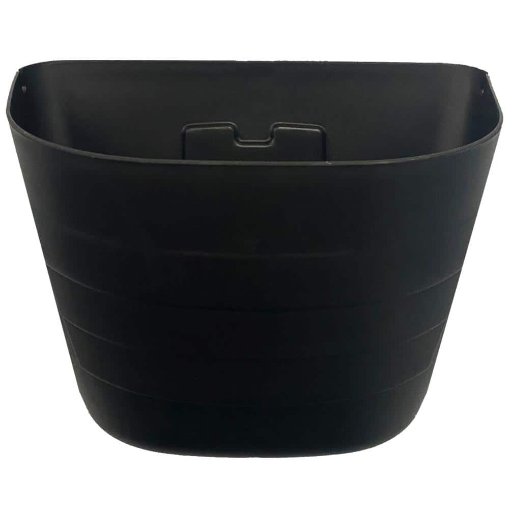 7 in. x 12 in. x 9.5 in. Black Resin BPA-Free Wall Mounted Self-Watering Wall Planter WpotBlk1set