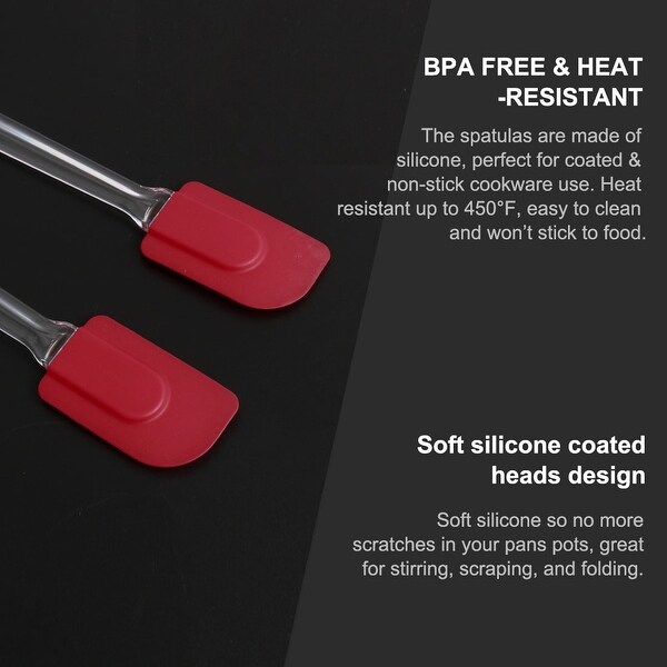 2 Pcs Small Flexible Silicone Spatula Heat Resistant Non Sticky - 2pcs