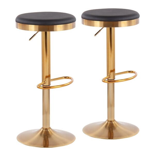 Silver Orchid Goddard Gold Adjustable Bar Stool (Set of 2)