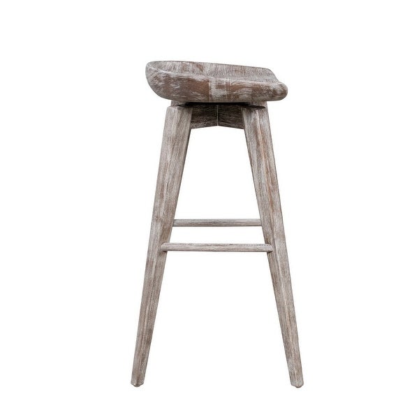 Esme 29 Inch Swivel Barstool with Contour Seat， Wood