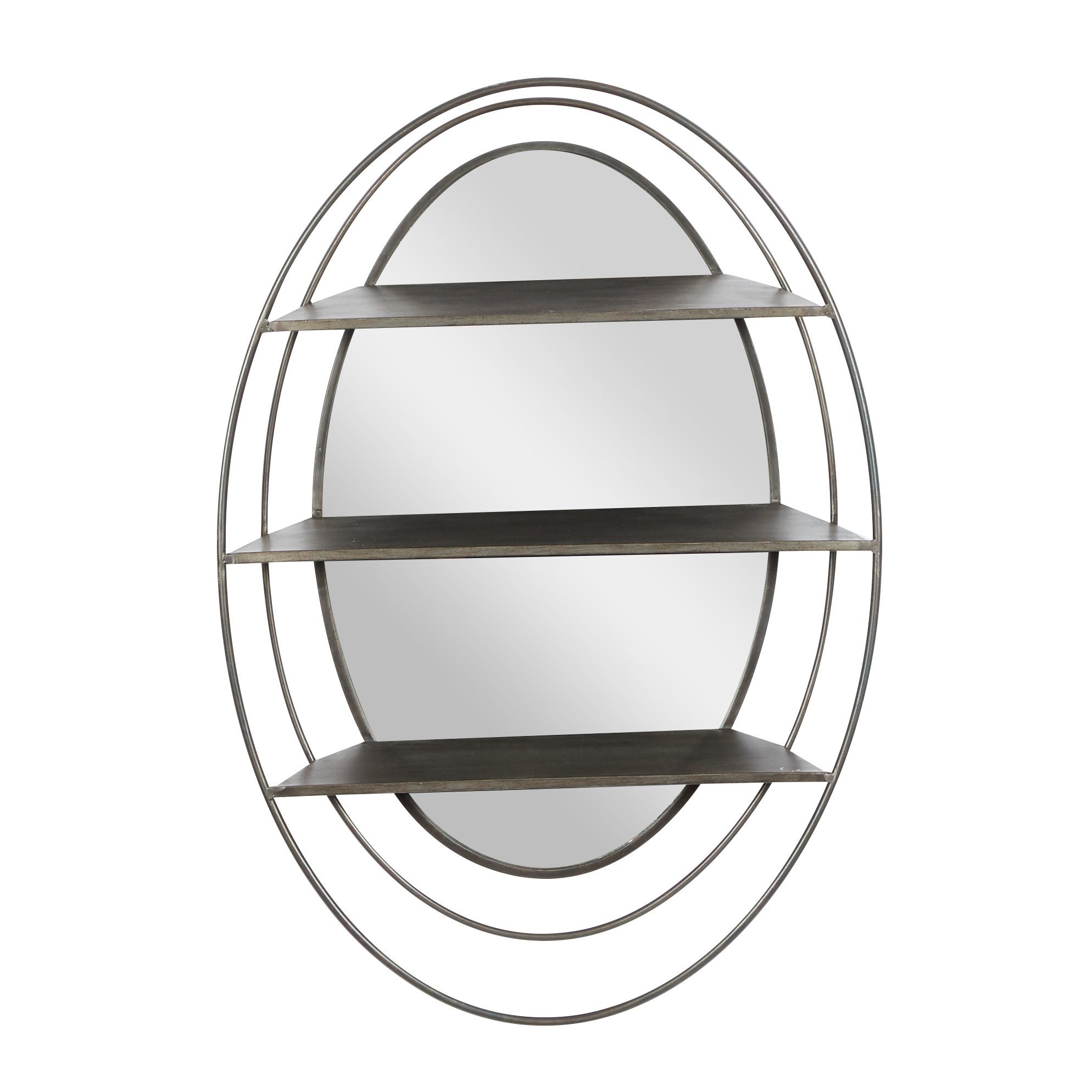 Silver Metal Modern Wall Mirror 36 x 25 x 6