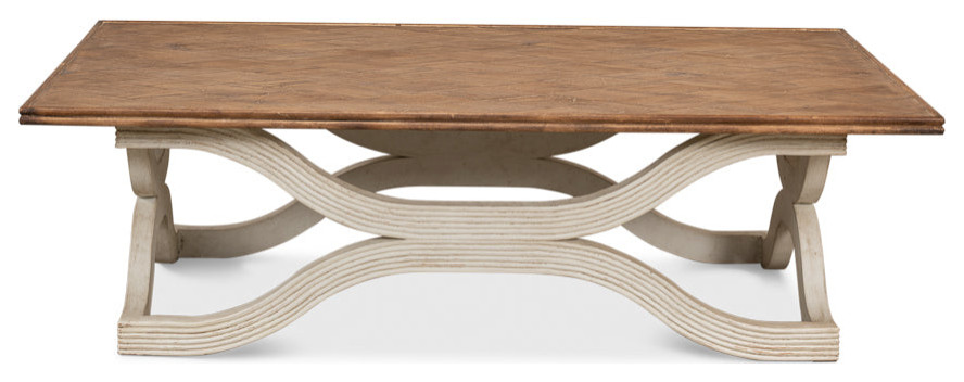 Wavy Coffee Table Antique White   Transitional   Coffee Tables   by Sideboards and Things  Houzz