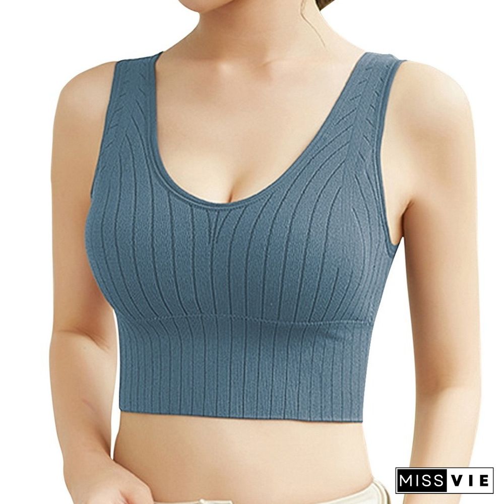 Womens Bra Underwear Seamless Womens Camisole Detachable Cup Padded Underwear Bras Sexy Sleeveless Sports Top Camisole