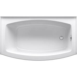 KOHLER Expanse 60 in. x 36 in. Soaking Bathtub with Right-Hand Drain in White Integral Flange K-1118-RA-0