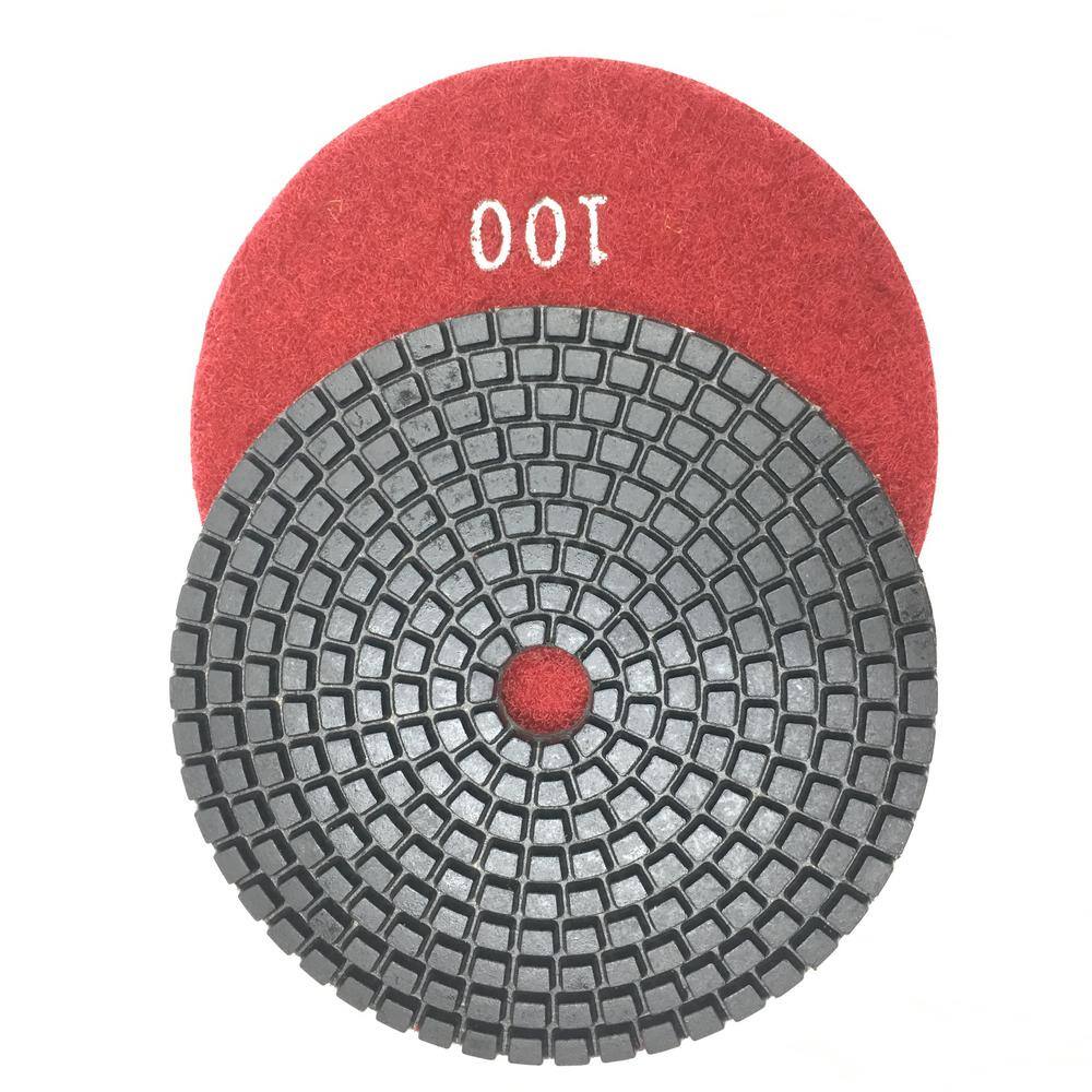 4 in. JHX Wet Diamond Polishing Pads for GraniteConcrete (Set of 7-Pieces) (1-Grit Each Piece) JHXR205SET7