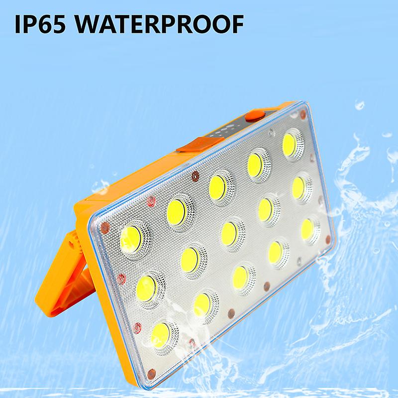 Powerful Portable Spotlight Usb Rechargeable Led Cob Work Light With Solar Panels Ip65 Waterproof Outdoor Camping Tent Lantern