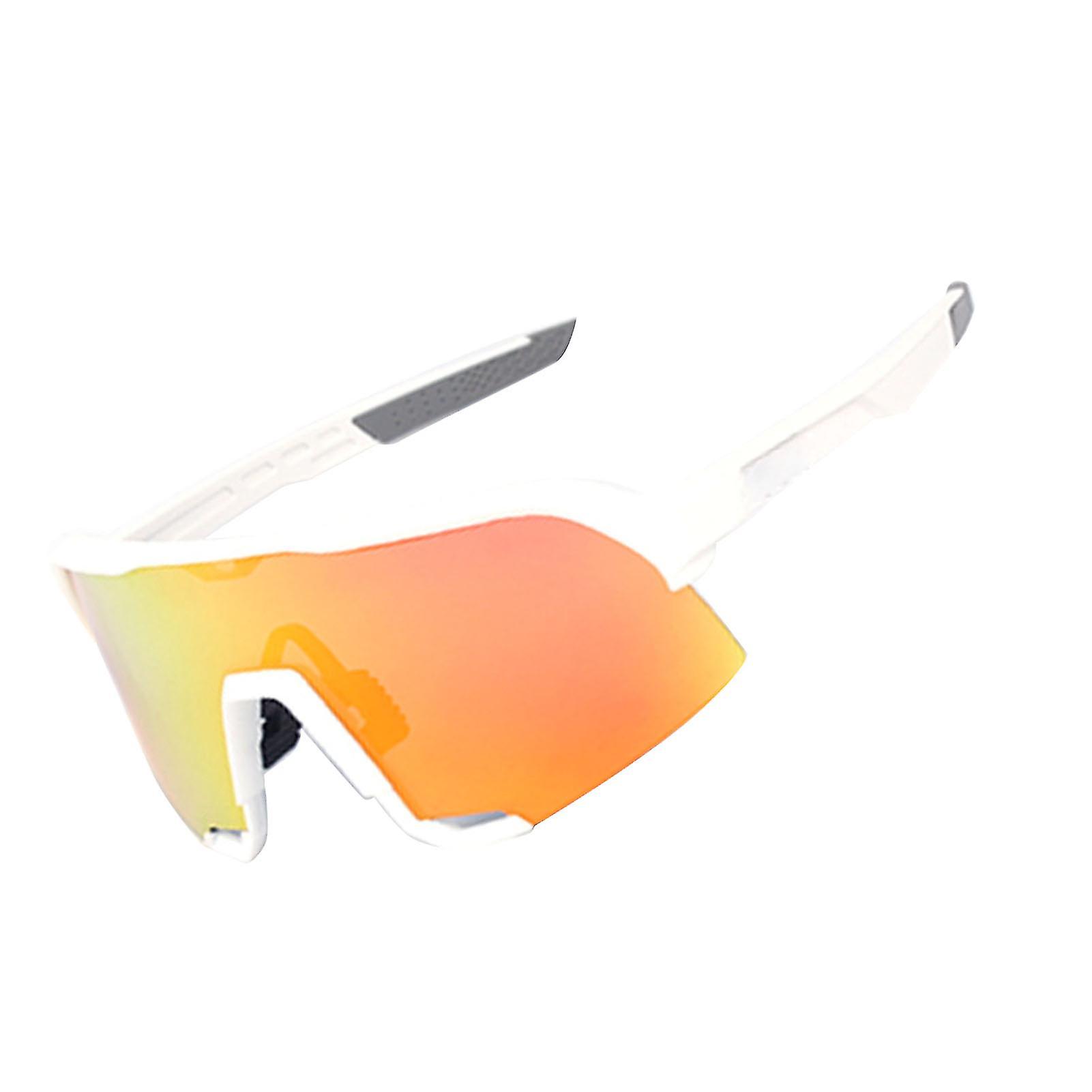 Cycling Sunglasses Lens Nose Support Adjustable Windproof Sandproof Uv Proof Sports Glasses White Frame