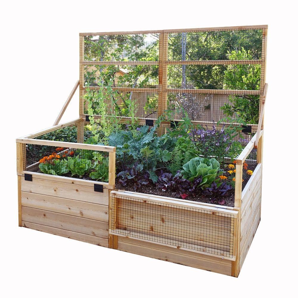 Outdoor Living Today 6 ft. x 3 ft. Garden in a Box with Trellis Lid RB63TO