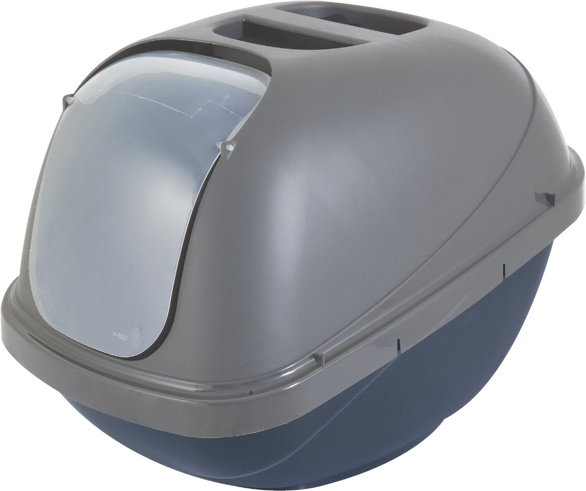 Petmate Hooded Litter Box Blueamp Gray