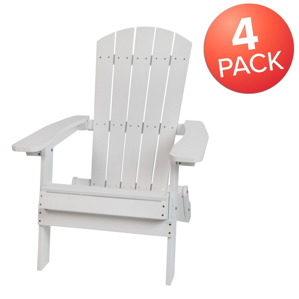 Poly resin Folding Adirondack Indoor/Outdoor Patio Chair (Set of 4)