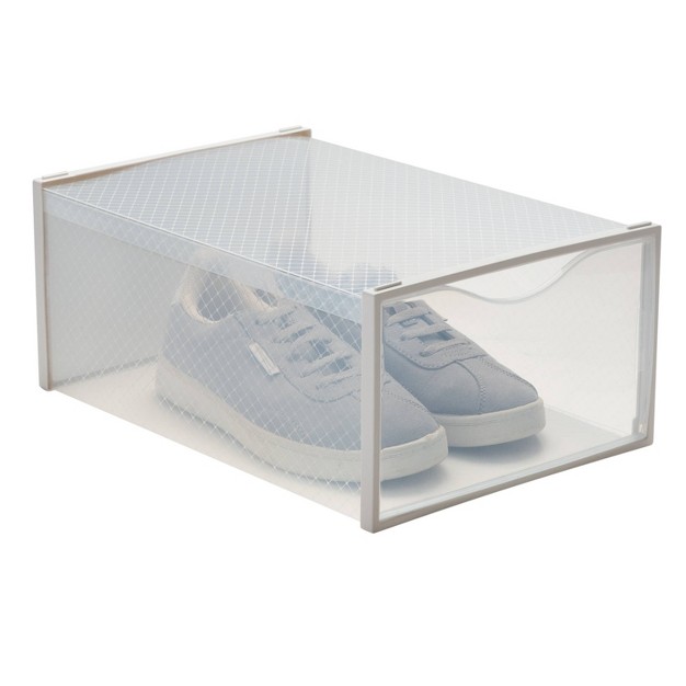 Simplify Set Of 12 Drop Front Shoe Box White