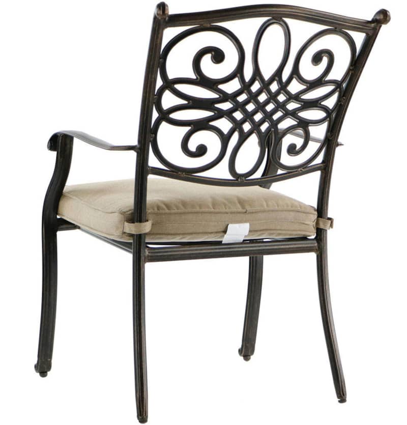 Hanover Traditions Tan 7-Piece Outdoor Dining Set w/ Six Dining Chairs and 60 Cast-Top Table