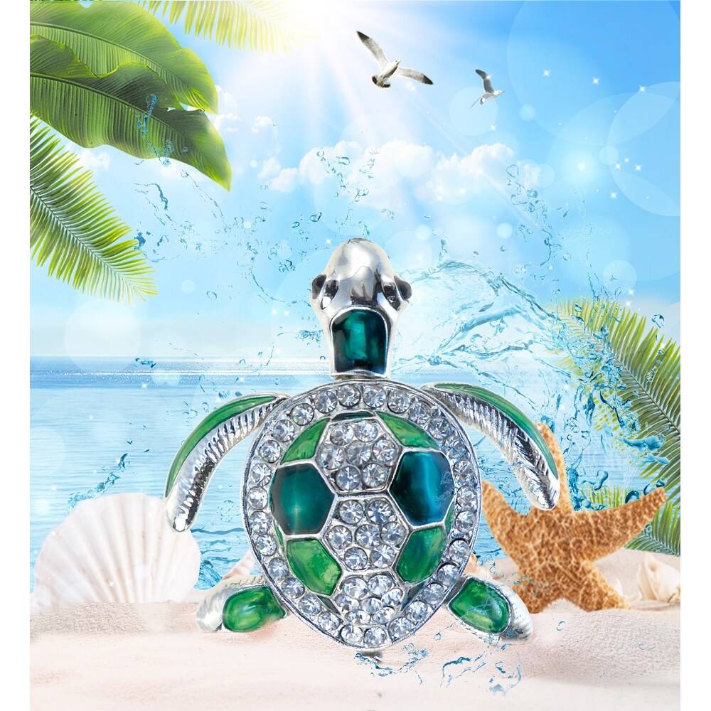 CoTa Global Sea Turtle Sparkling Refrigerator Magnet with Crystals   2.25 Inch