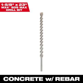 MW 1-58 in. x 23 in. 4-Cutter SDS-MAX Carbide Drill Bit 48-20-3991