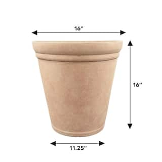 Vigoro 16 in. Evie Resin Planter-Whitewash Clay (16 in. H x 16 in. W) HD1446B-760R