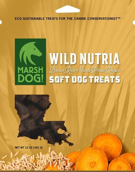 Marsh Dog Wild Nutria Brown Rice and Sweet Potato Soft and Chewy Dog Treats， 12-oz bag