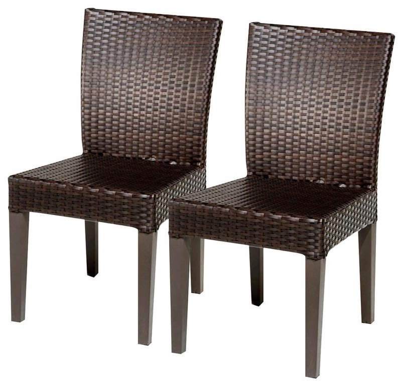 2 Belle Armless Dining Chairs  Black   Tropical   Outdoor Dining Chairs   by TKClassics  Houzz