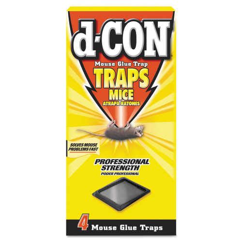 d-CON Mouse Glue Trap， Plastic， 4 Traps/Box， 12 Boxes/Carton (78642)