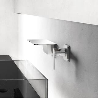 CASAINC Singe Handle Wall Mount Waterfall Widespread Bathroom Faucet in Chrome CASA02GP09CH