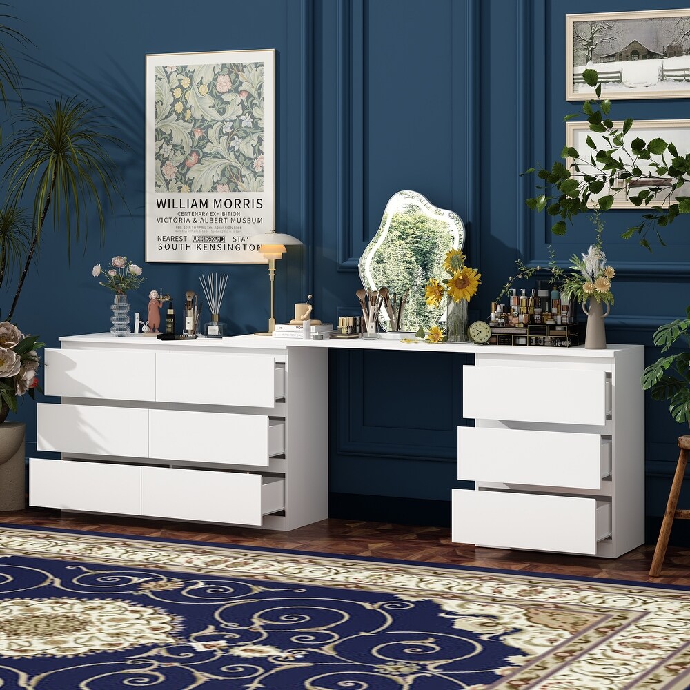 Multifunctional Media Console: Contemporary Expandable Unit Dresser